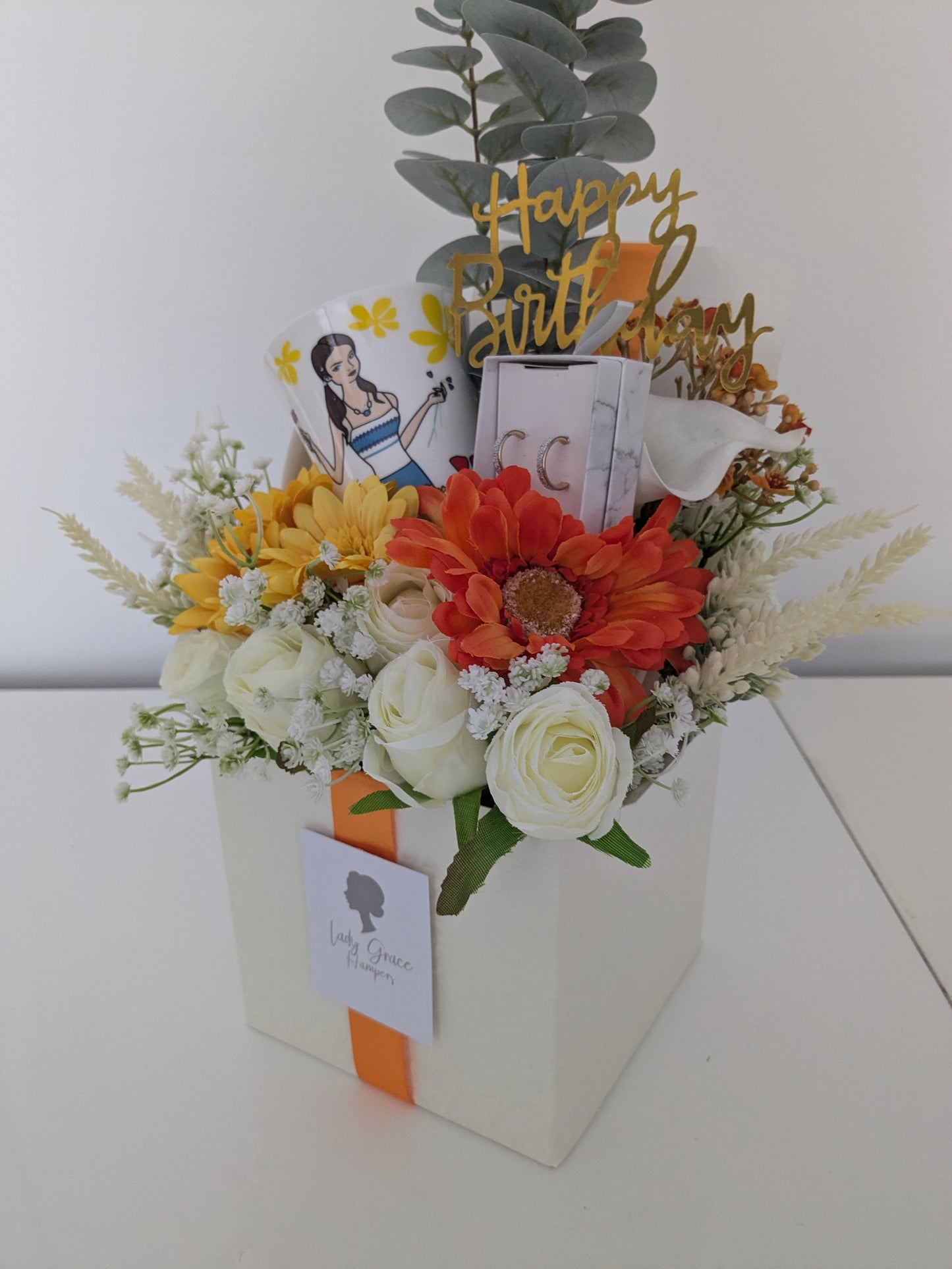 Birthday Earrings Box of Joy Silk Flowers Earrings Gift Hamper