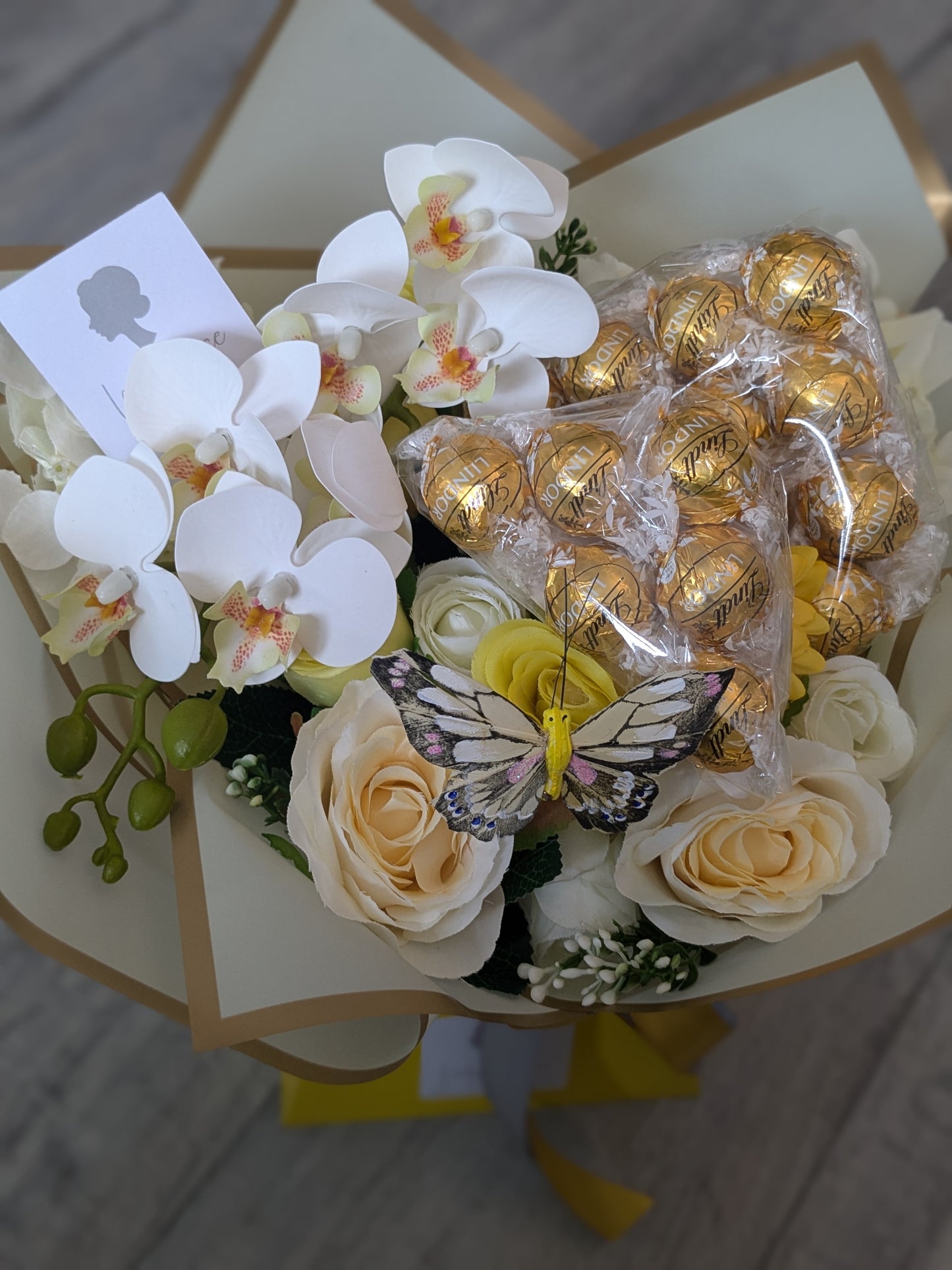 Yellow White Lindt Stunning Handtied Bouquet