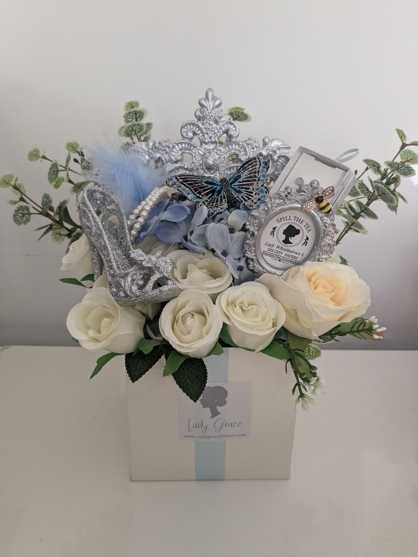 Bridgerton inspired Box of Joy Silk Flowers Gift Hamper