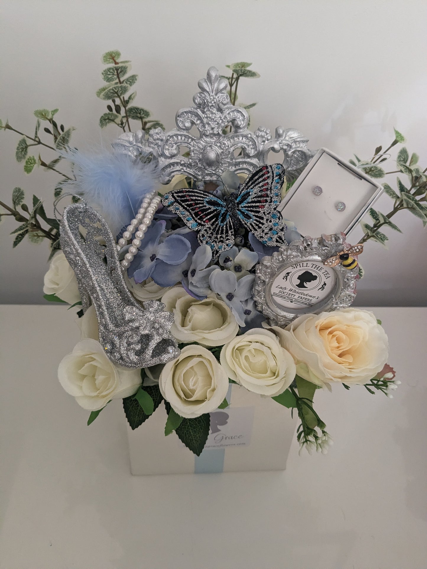 Bridgerton inspired Box of Joy Silk Flowers Gift Hamper