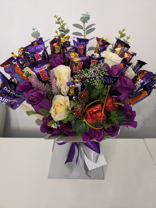 Stunning Cadbury Heros Silk Flowers Bouquet Gift