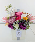 Get Well Soon Multicoloured Box of Joy Silk Flowers Gift Hamper