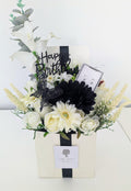 Birthday Black Box of Joy Silk Flowers Earrings Gift Hamper