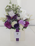 Birthday Purple Butterfly Earrings Box of Joy Silk Flowers Earrings Gift Hamper