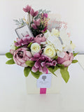 Birthday Mauve Earrings Box of Joy Silk Flowers Earrings Gift Hamper