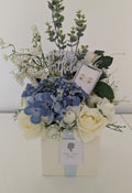 Birthday Blue Box of Joy Silk Flowers Earrings Gift Hamper
