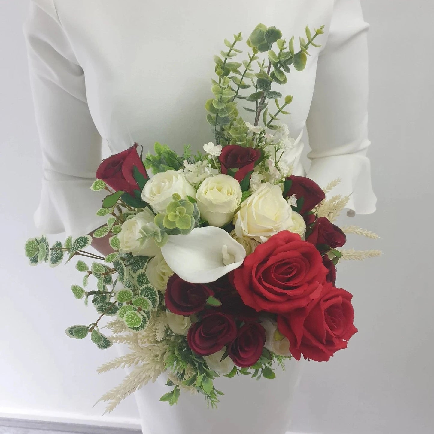 Red & Cream Stunning Brides Wedding Bouquet