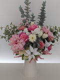 Silver & Pink Stunning Silk Flower Arrangement