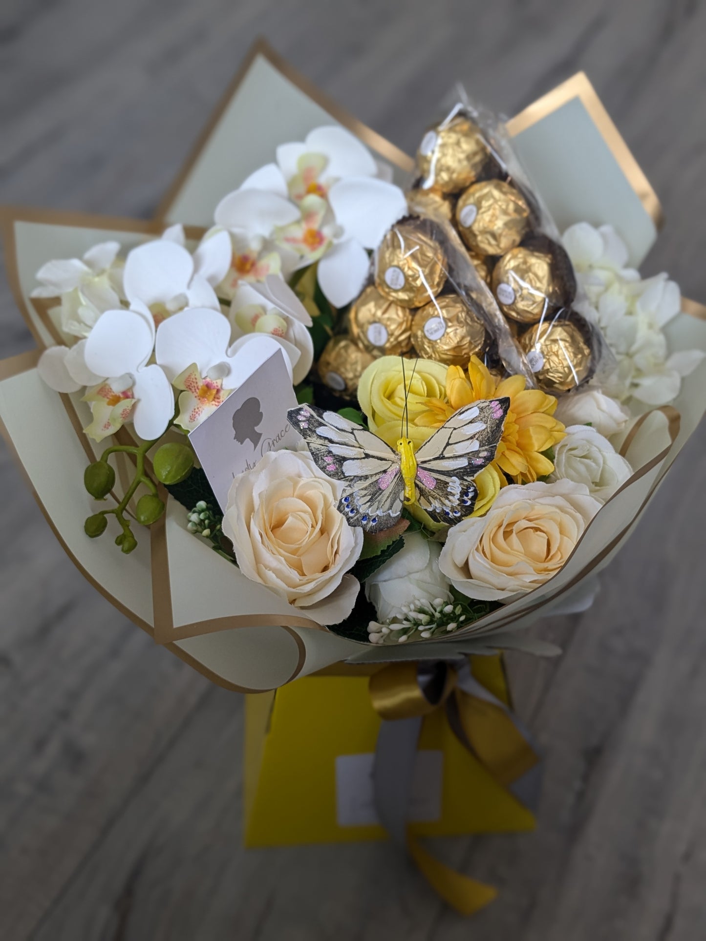 Yellow Ferrero Rocher Stunning Handtied Bouquet