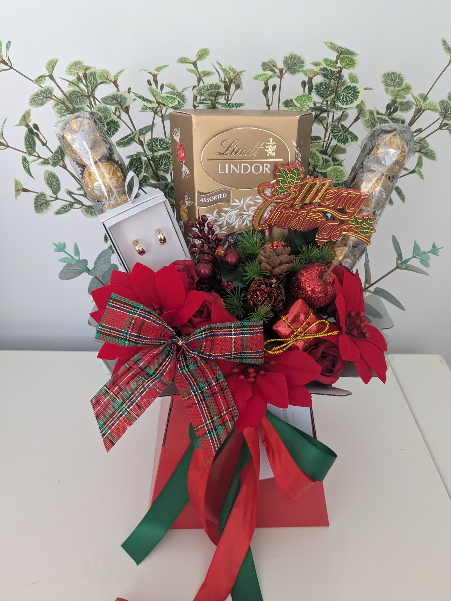 Chocolate Bouquet Christmas Earrings Mixed Lindt & Ferrero Stunning Bouquet