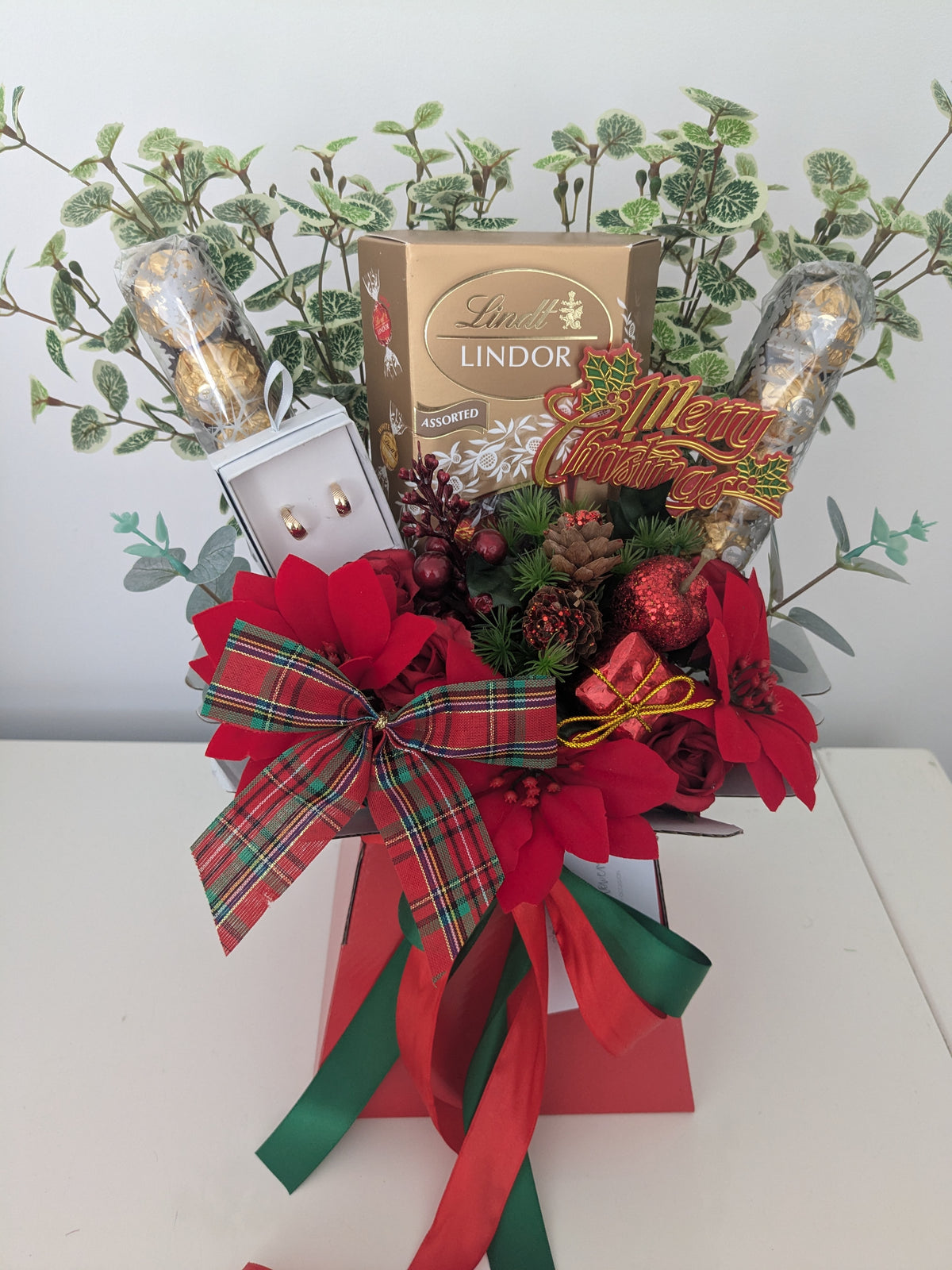 Chocolate Bouquet Christmas Earrings Mixed Lindt & Ferrero Stunning Bouquet