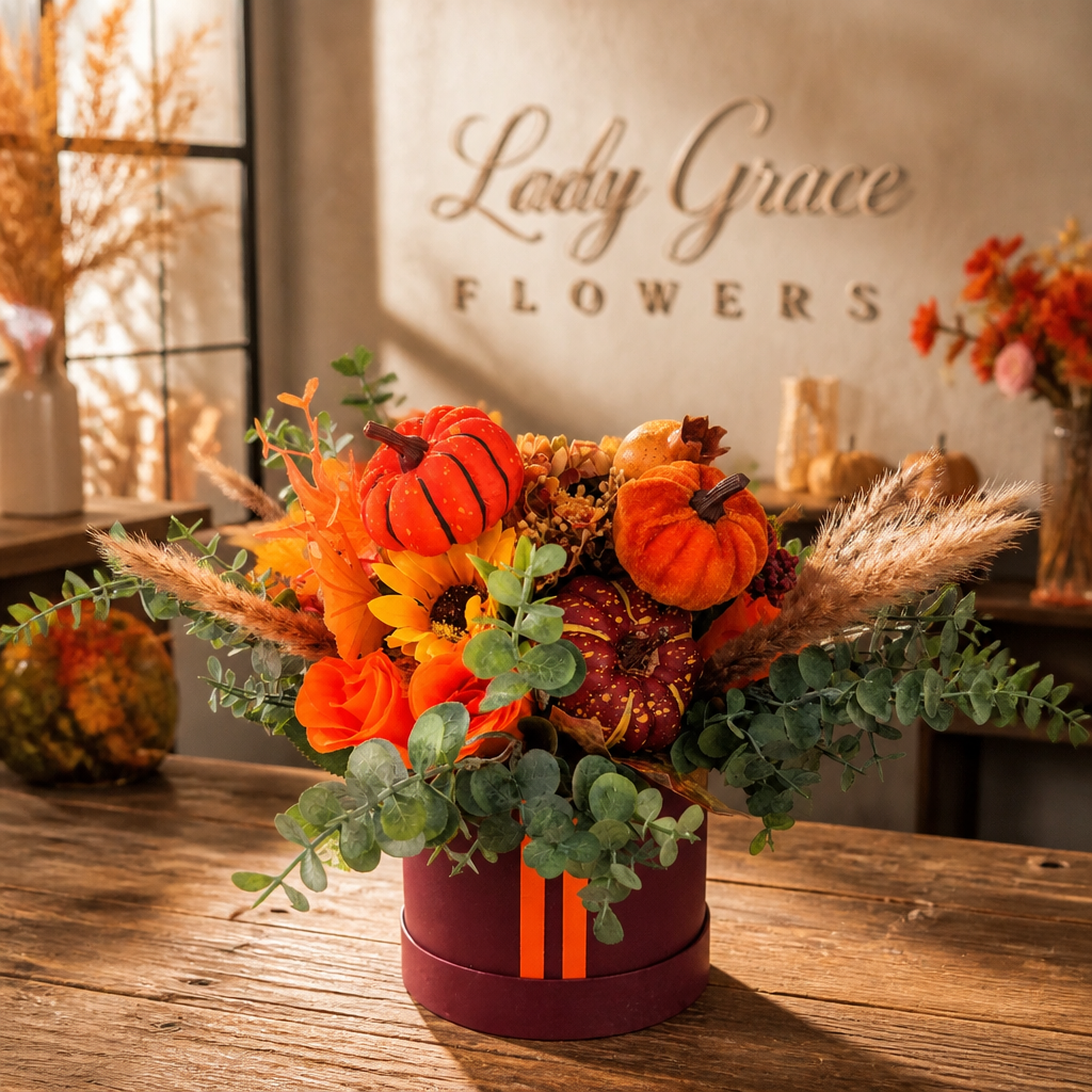 Orange Autumn Hat Box