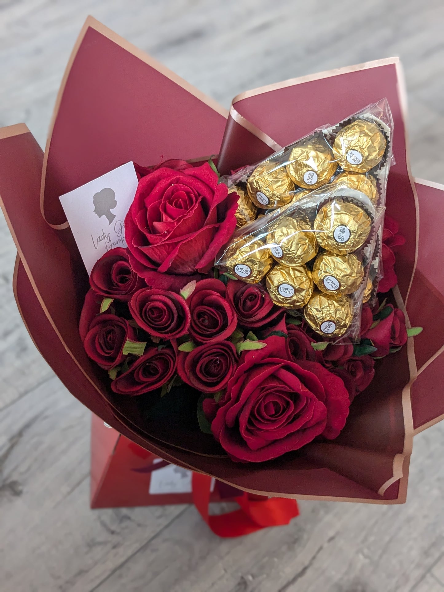 Red Ferrero Rocher Stunning Handtied Bouquet