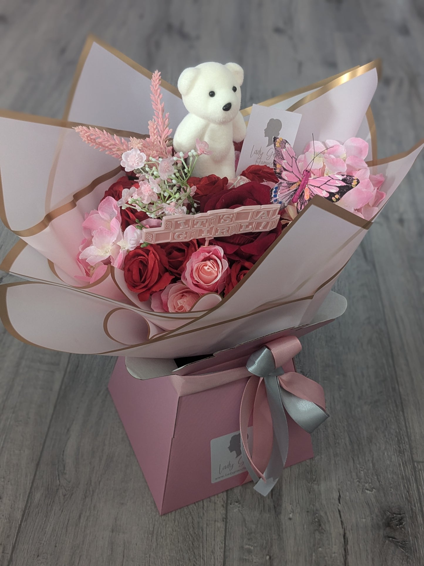 Baby Girl Pink Stunning Handtied Bouquet