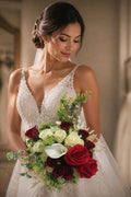 Red & Cream Stunning Brides Wedding Bouquet