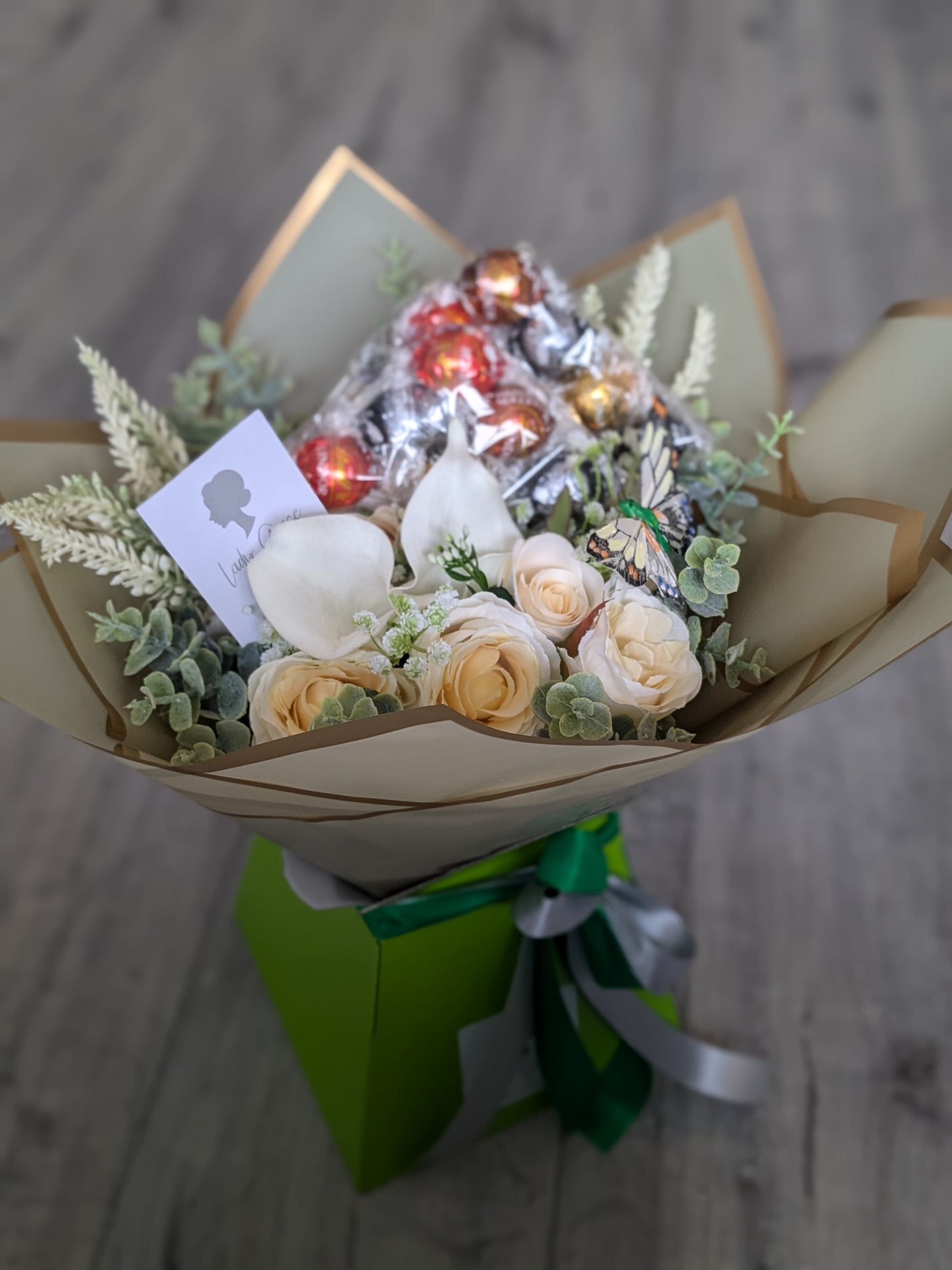 Green Assorted Lindt Stunning Handtied Bouquet