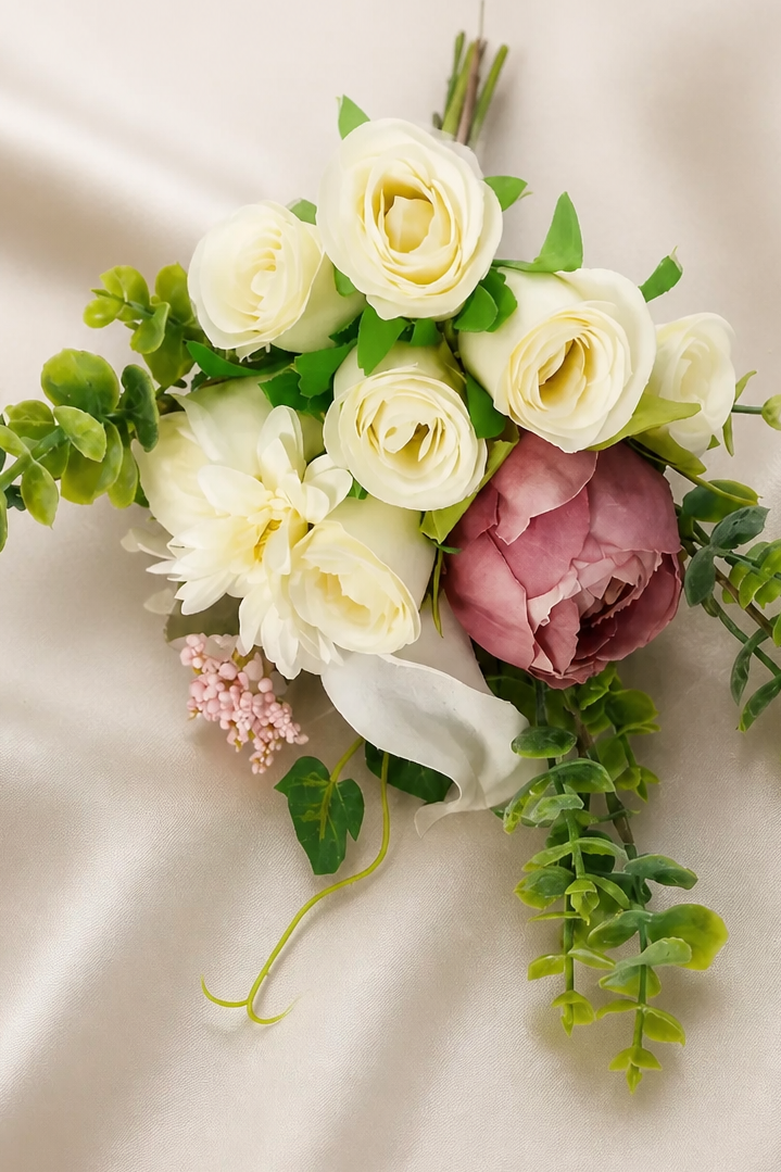 Mauve & Cream Christmas Stunning Wedding Buttonhole