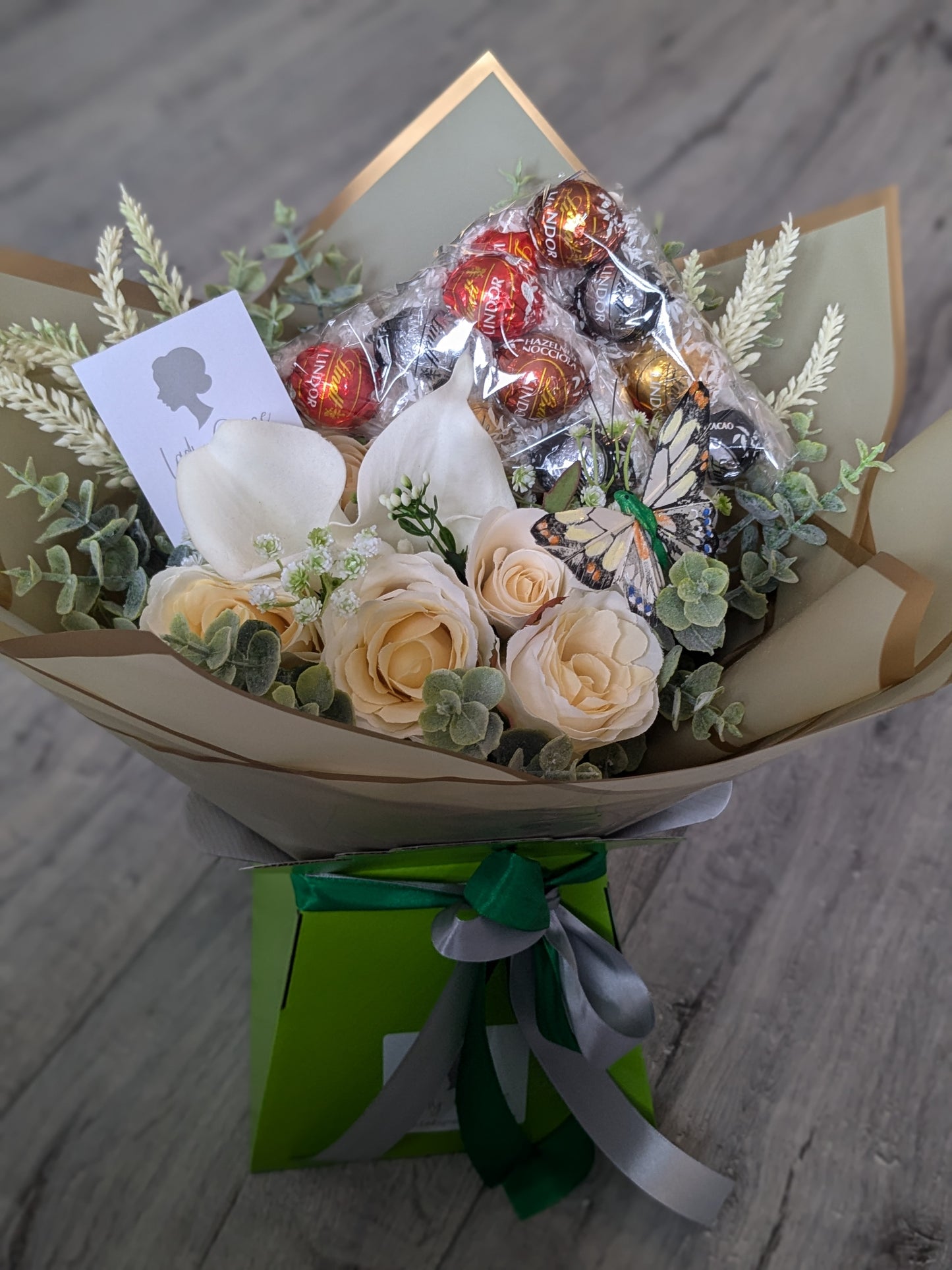 Green Assorted Lindt Stunning Handtied Bouquet