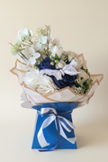 Blue/White Silk Flowers Hand Tied Bouquet