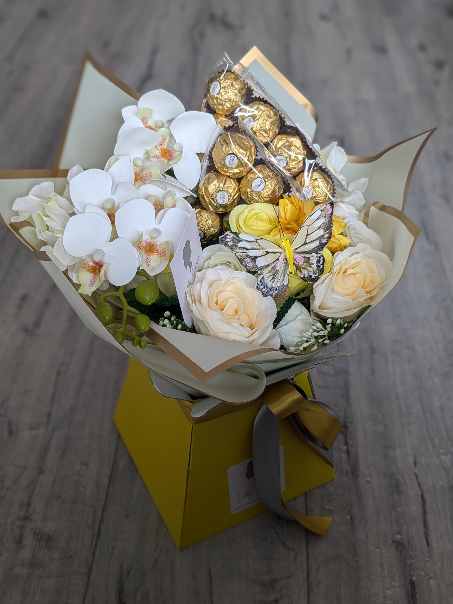 Yellow Ferrero Rocher Stunning Handtied Bouquet