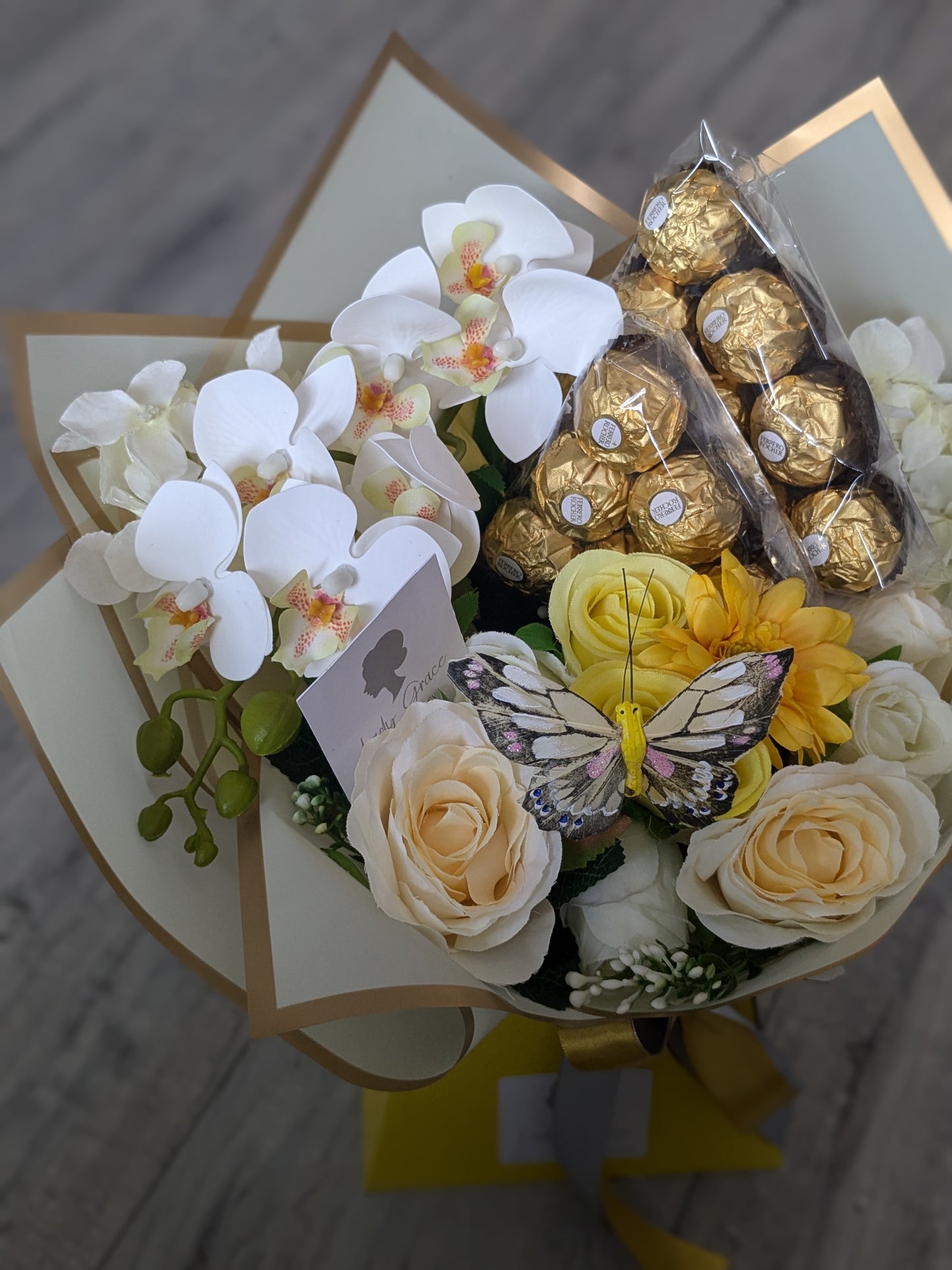 Yellow Ferrero Rocher Stunning Handtied Bouquet