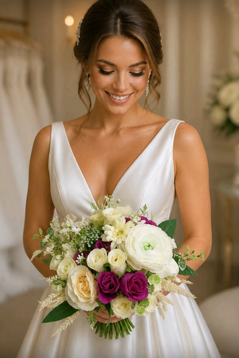 Cream & Deep Pink Stunning Brides Wedding Bouquet