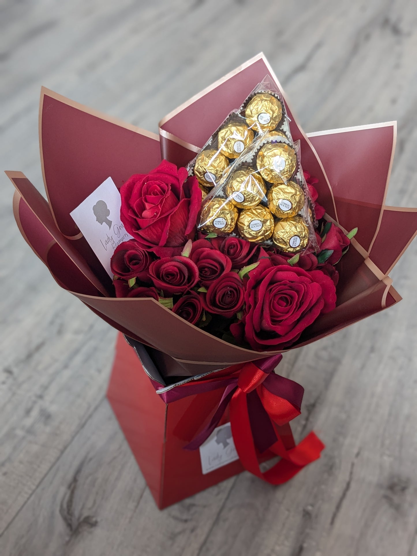 Red Ferrero Rocher Stunning Handtied Bouquet