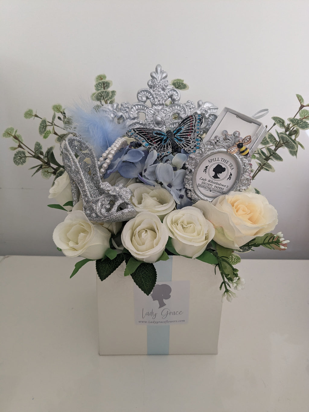 Bridgerton inspired Box of Joy Silk Flowers Gift Hamper
