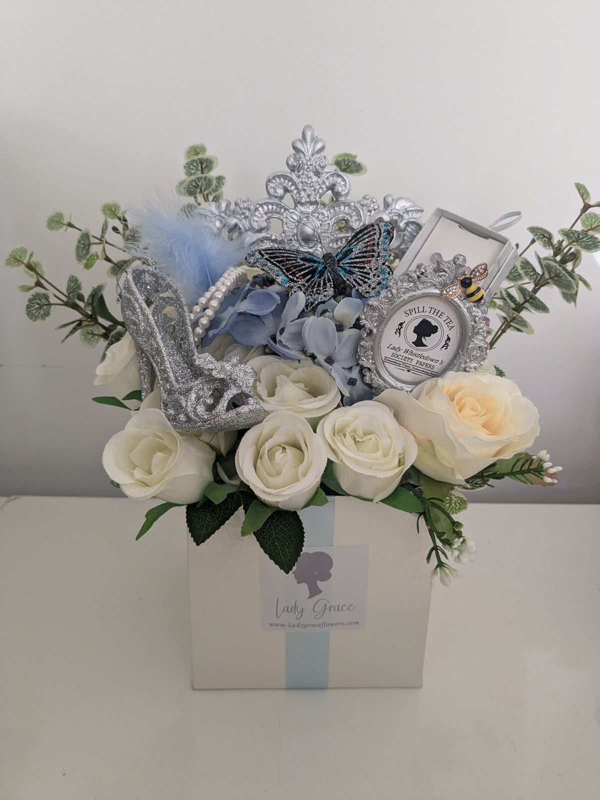 Bridgerton inspired Box of Joy Silk Flowers Gift Hamper