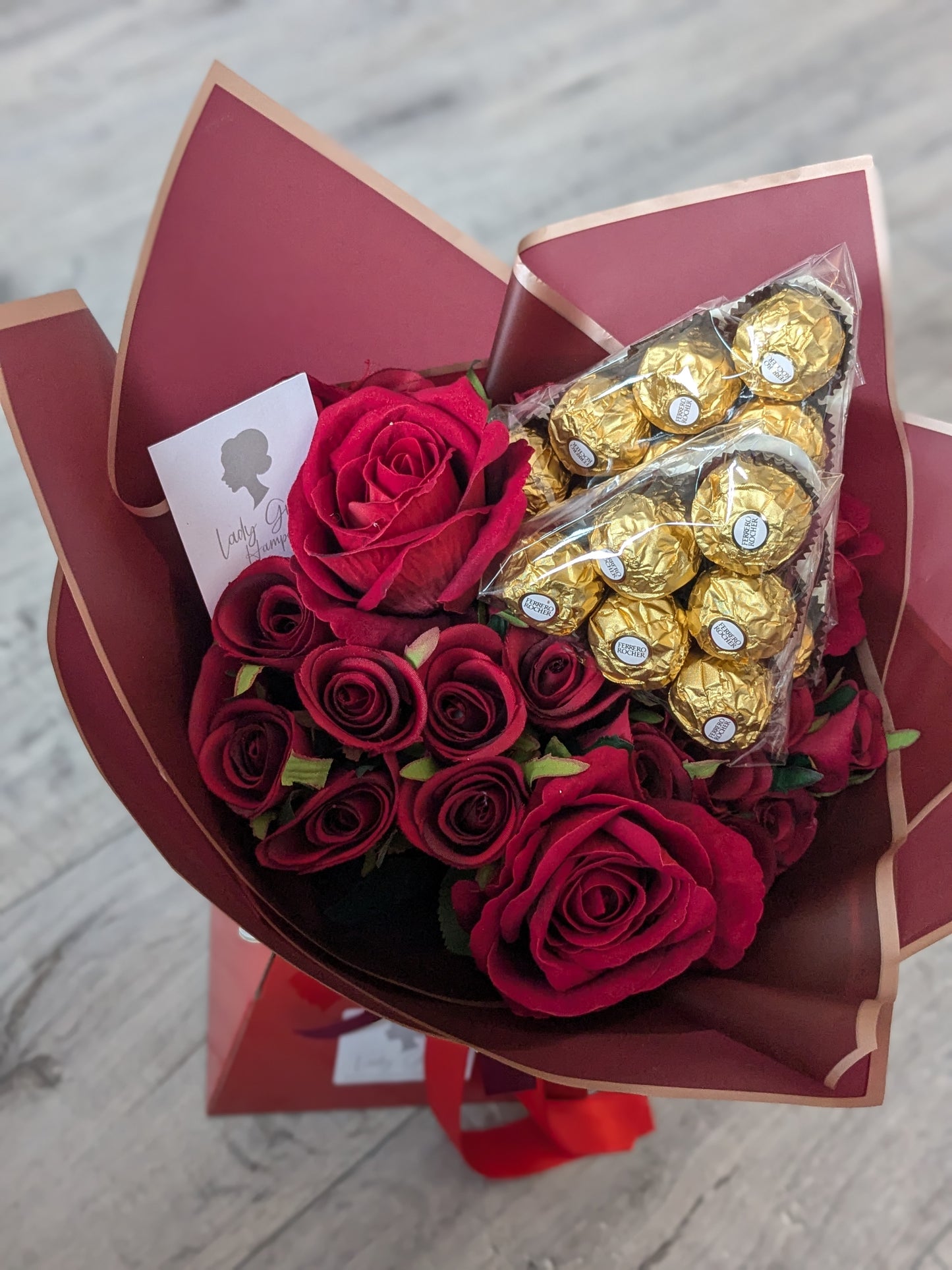 Red Ferrero Rocher Stunning Handtied Bouquet