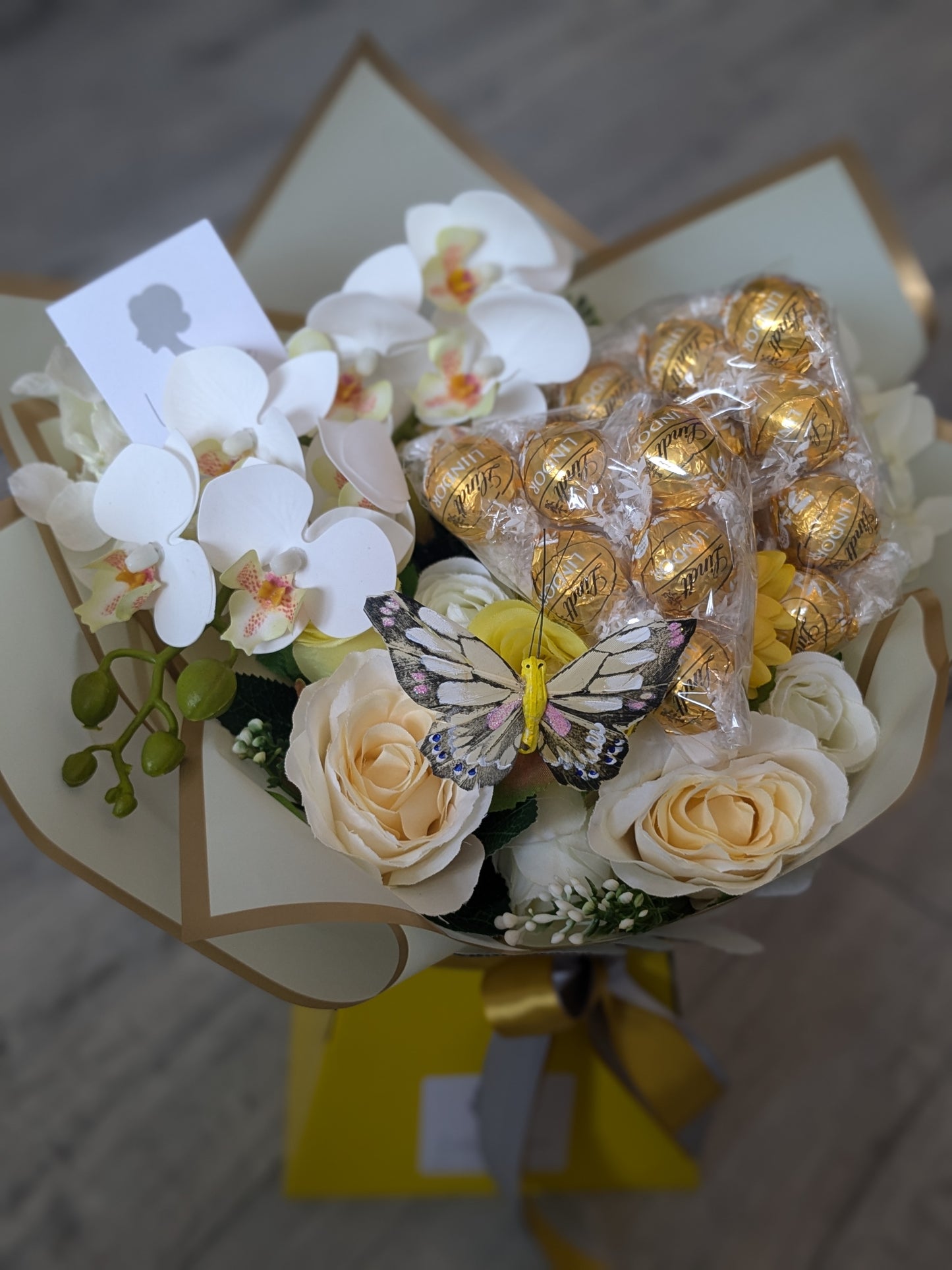 Yellow White Lindt Stunning Handtied Bouquet