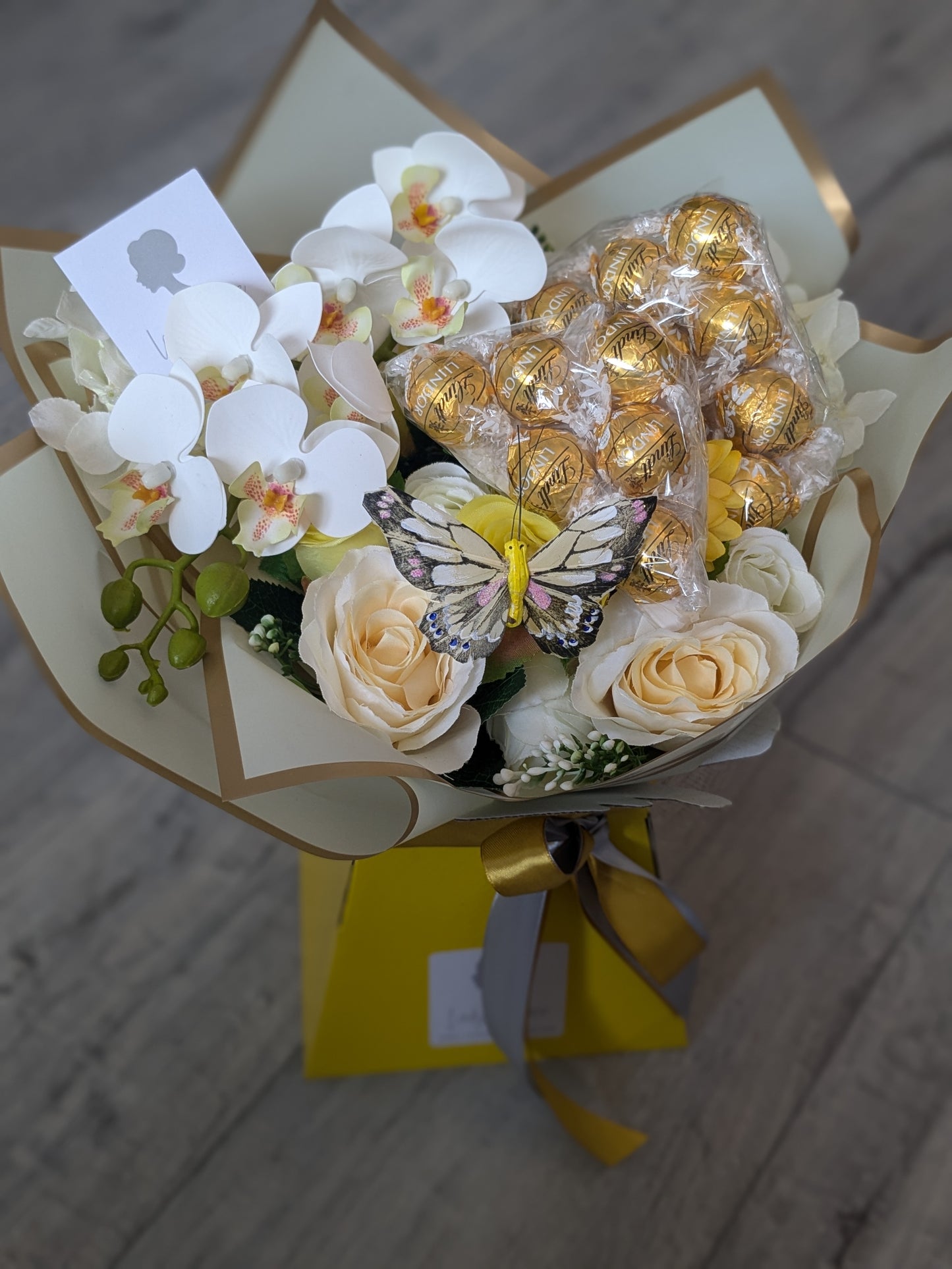 Yellow White Lindt Stunning Handtied Bouquet