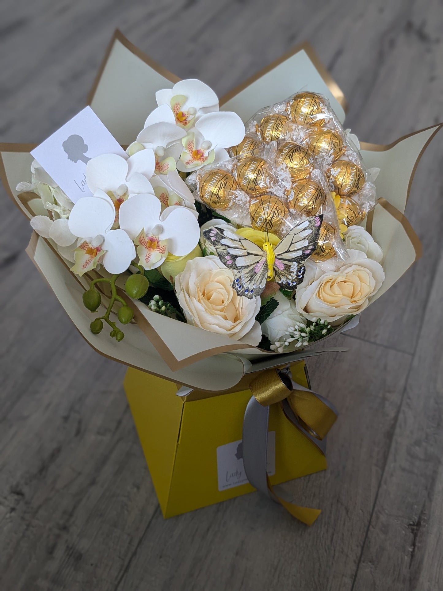 Yellow White Lindt Stunning Handtied Bouquet