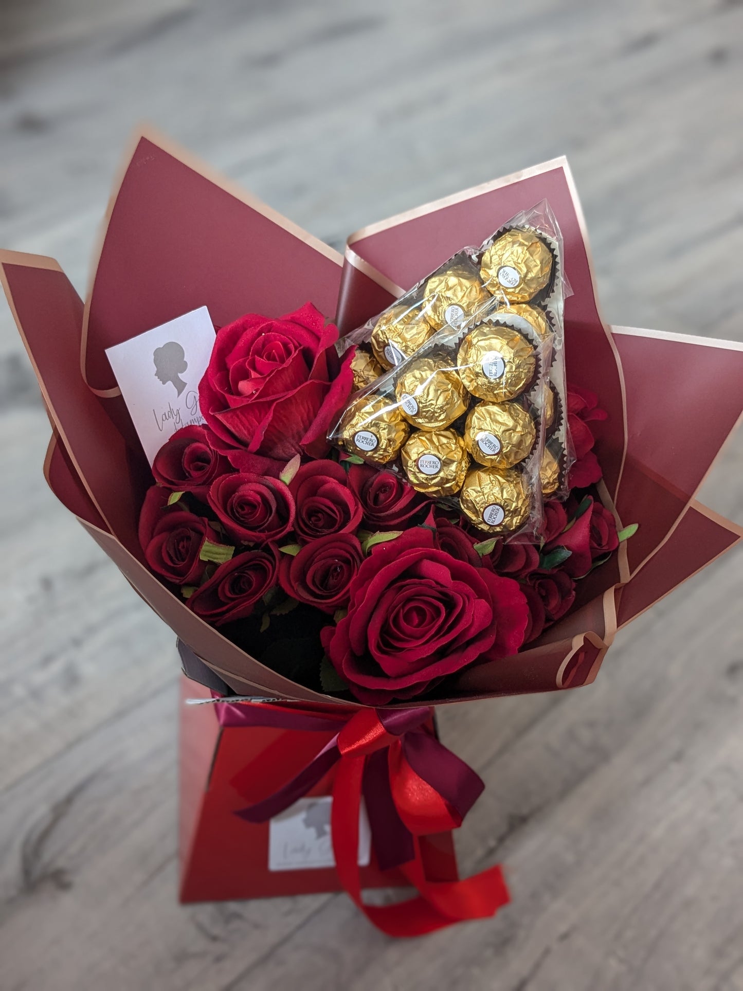 Red Ferrero Rocher Stunning Handtied Bouquet