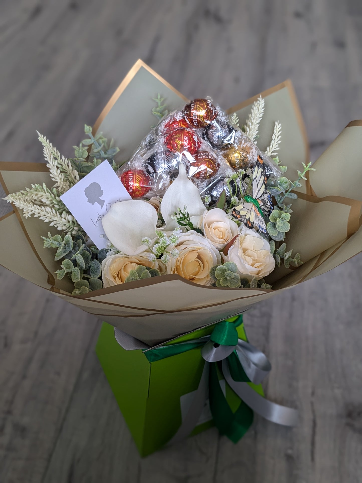 Green Assorted Lindt Stunning Handtied Bouquet