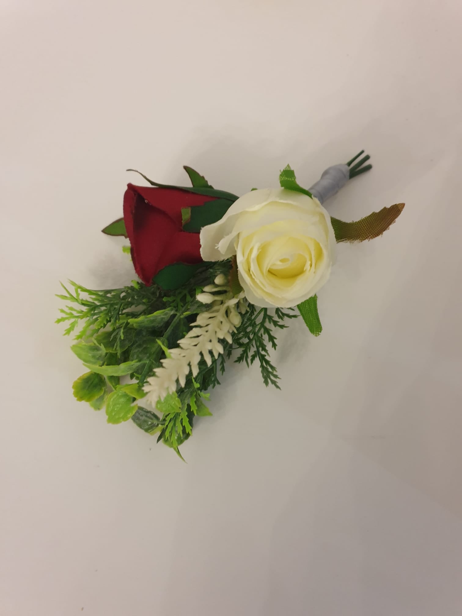 Red & Cream Christmas Stunning Wedding Buttonhole