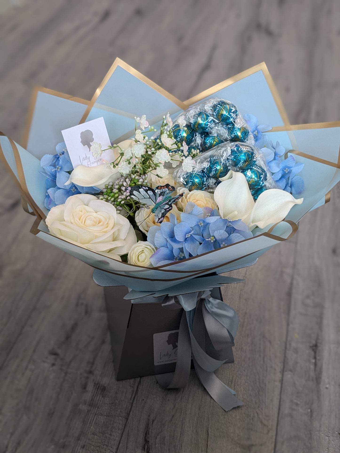 Blue Lindt Salted Caramel Stunning Handtied Bouquet