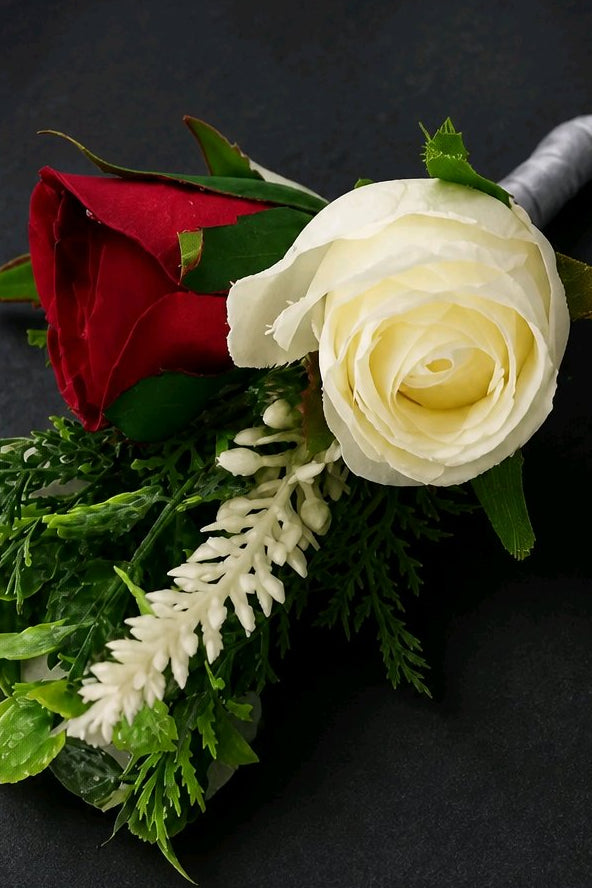 Red & Cream Christmas Stunning Wedding Buttonhole