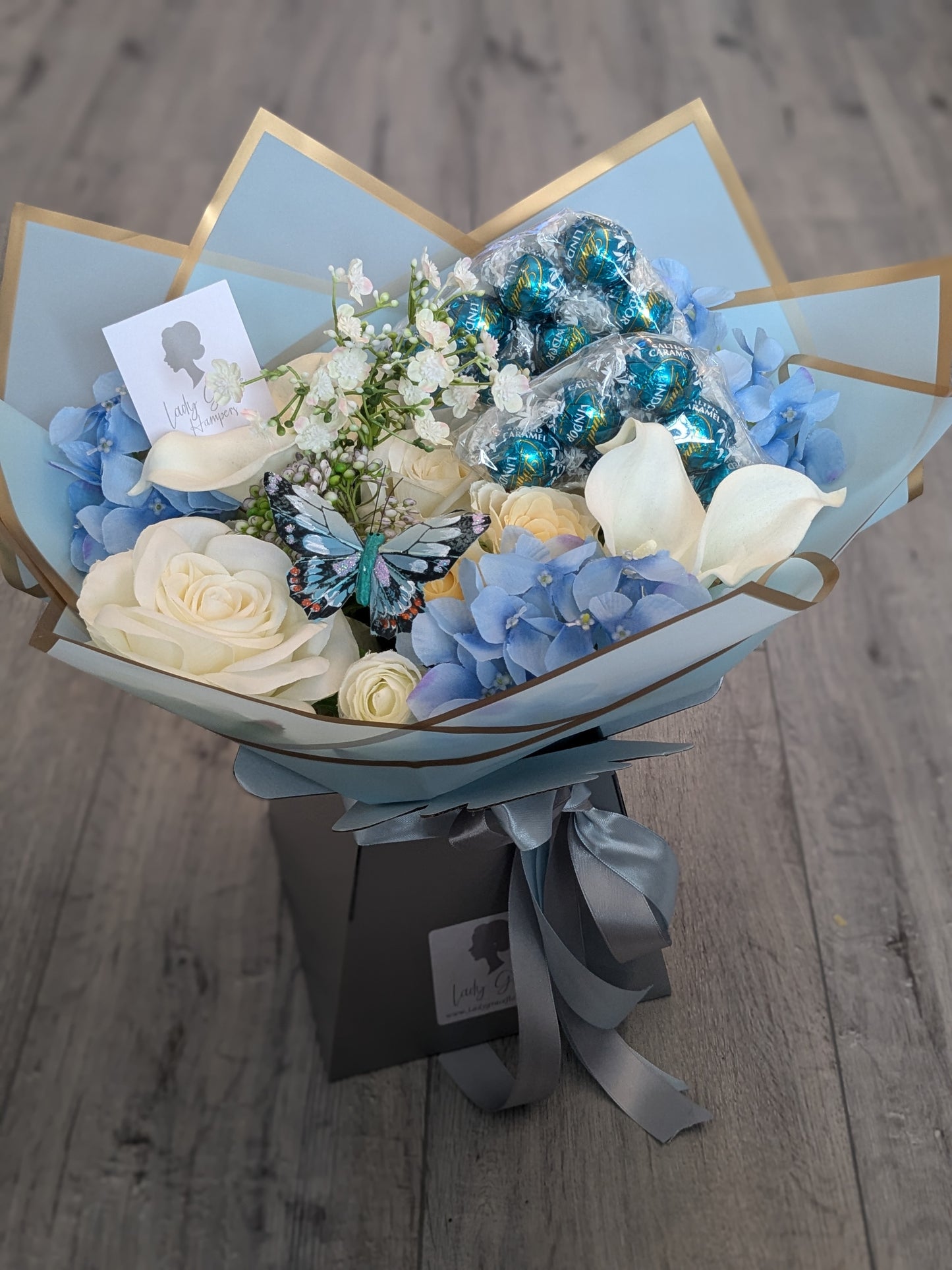 Blue Lindt Salted Caramel Stunning Handtied Bouquet