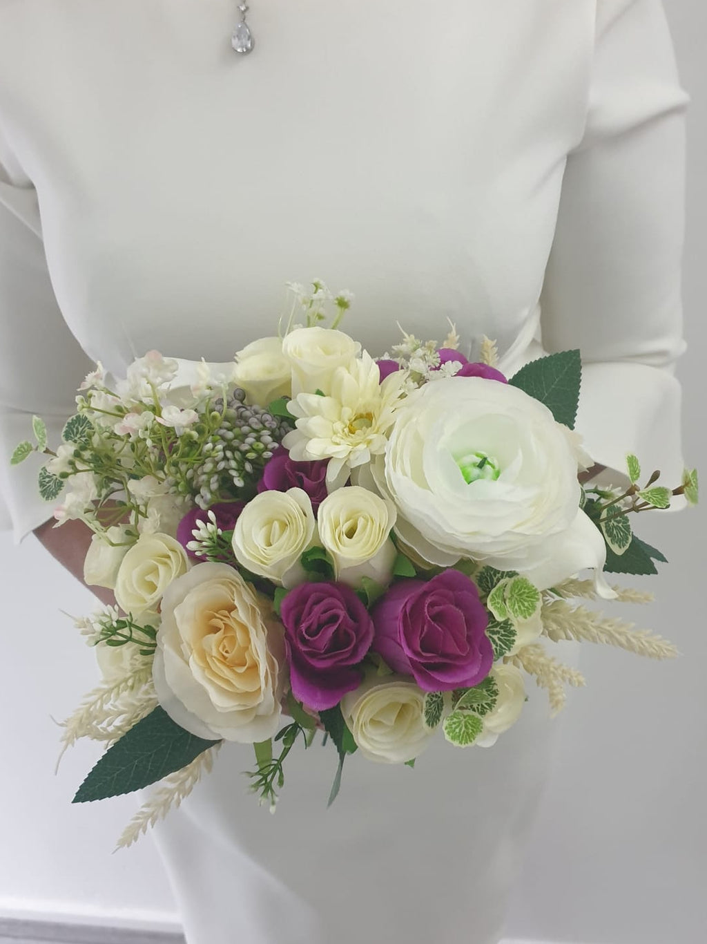 Cream & Deep Pink Stunning Brides Wedding Bouquet