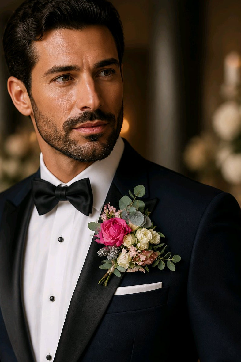 Pink & Cream Christmas Stunning Wedding Buttonhole