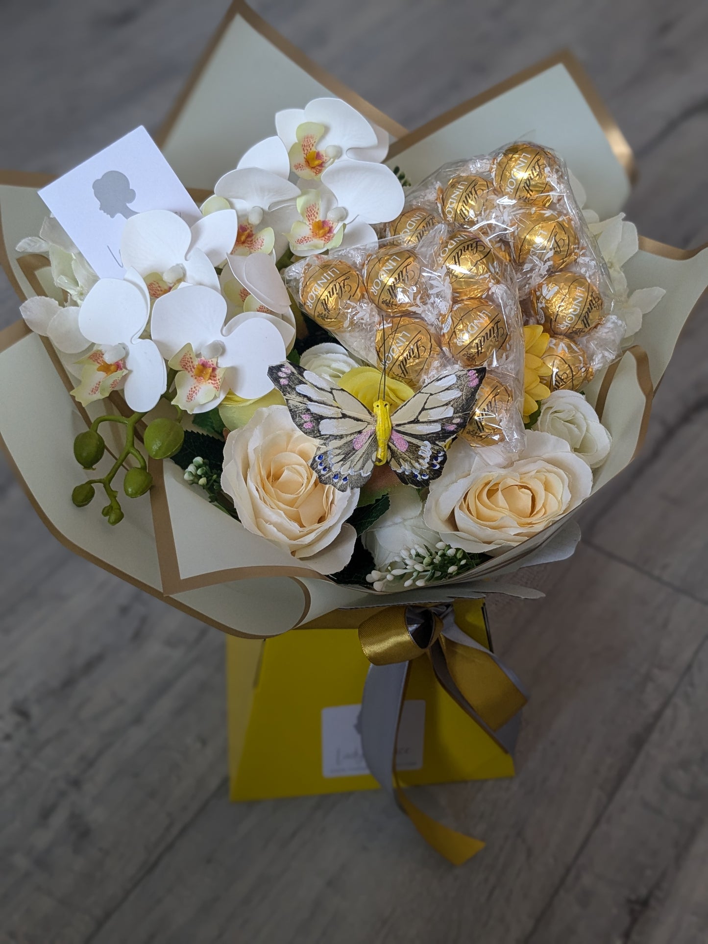 Yellow White Lindt Stunning Handtied Bouquet