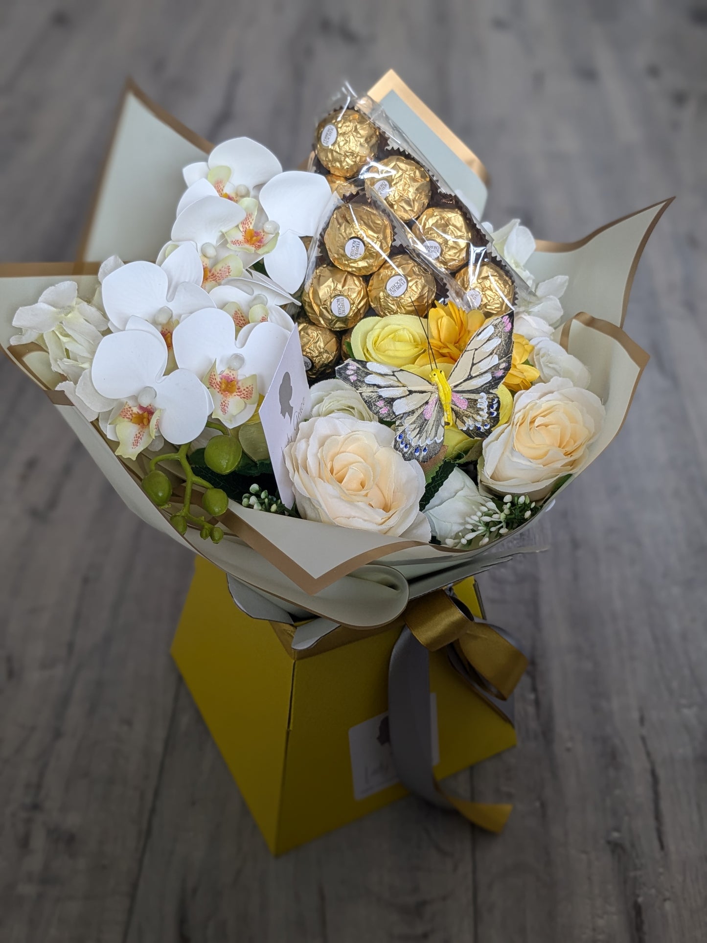 Yellow Ferrero Rocher Stunning Handtied Bouquet