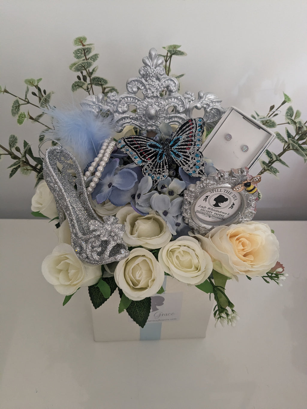Bridgerton inspired Box of Joy Silk Flowers Gift Hamper