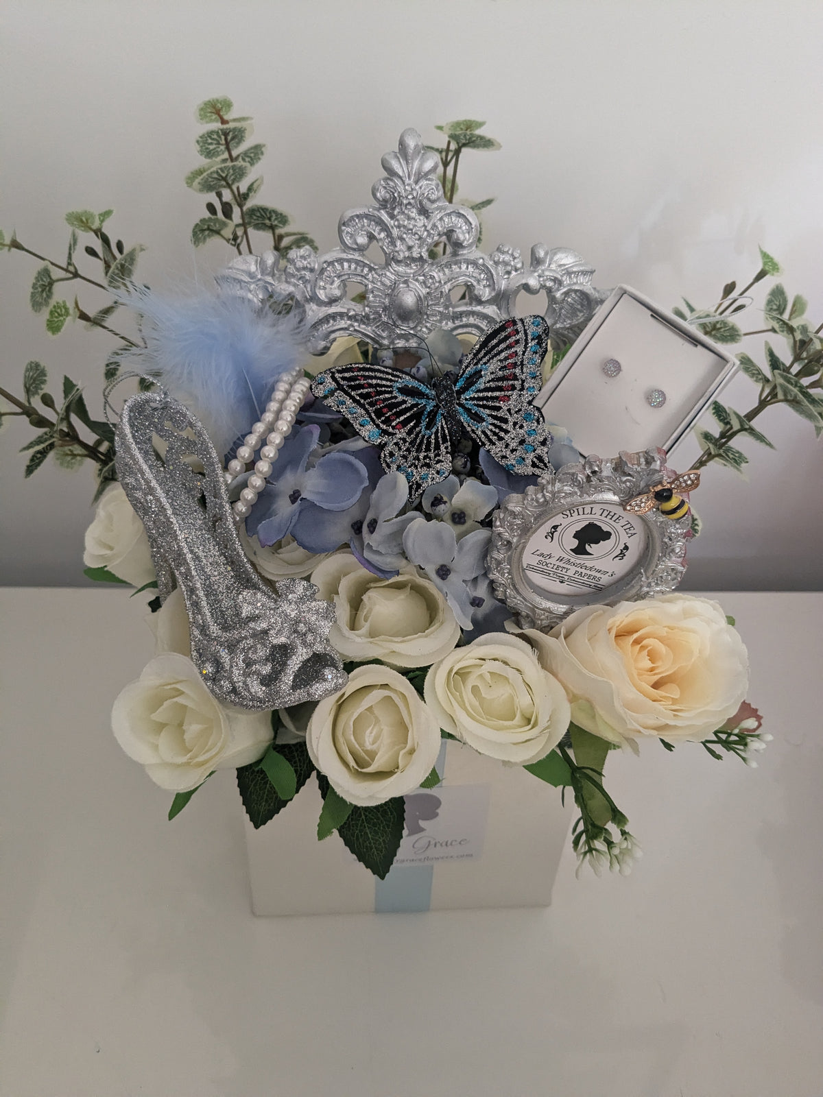 Bridgerton inspired Box of Joy Silk Flowers Gift Hamper
