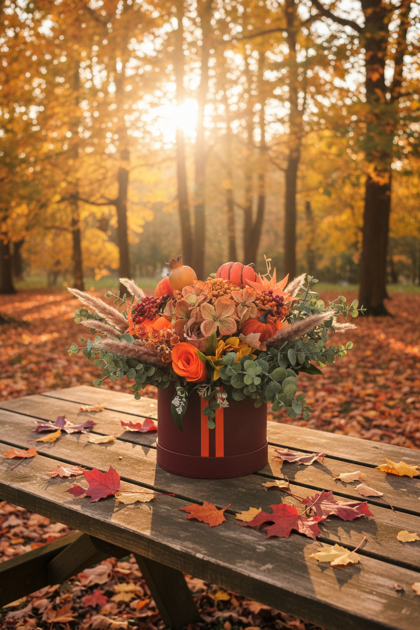 Orange Autumn Hat Box
