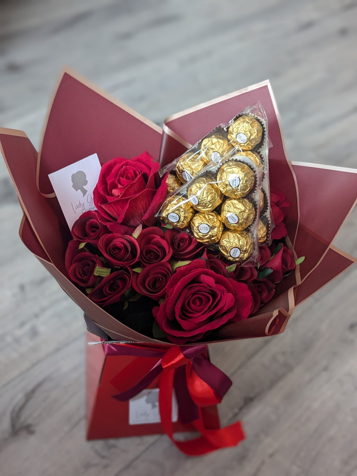 Red Ferrero Rocher Stunning Handtied Bouquet